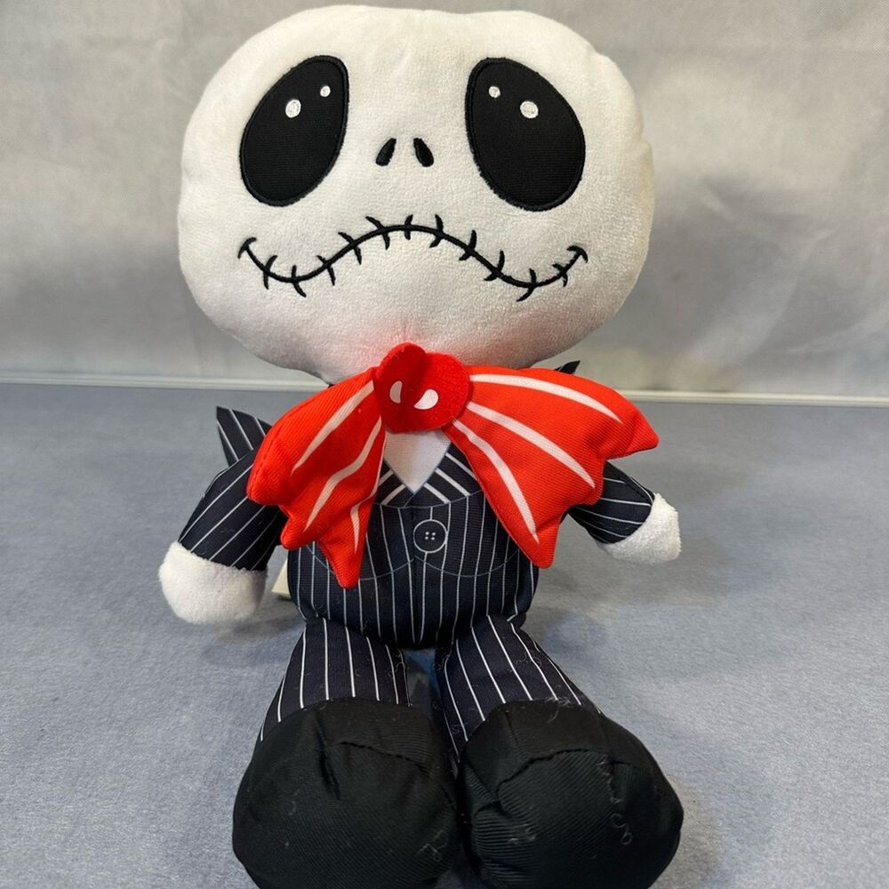 Disney Nightmare Before Christmas Jack Skellington Pin Stripe with Red Bow 16"